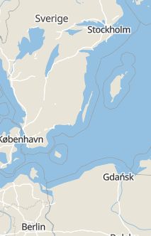 Översiktskarta som visar hela Sverige med en markör som visar ungefär var händelsen inträffat