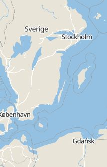 Översiktskarta som visar hela Sverige med en markör som visar ungefär var händelsen inträffat