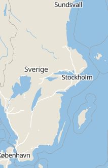 Översiktskarta som visar hela Sverige med en markör som visar ungefär var händelsen inträffat