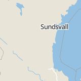 Karta som med röd fyrkant ramar in Norra Järnvägsgatan, Ljusdal, Gävleborgs län