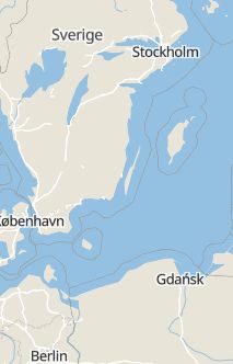 Översiktskarta som visar hela Sverige med en markör som visar ungefär var händelsen inträffat