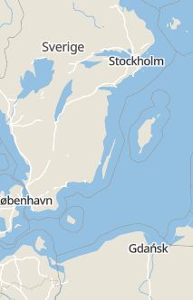 Översiktskarta som visar hela Sverige med en markör som visar ungefär var händelsen inträffat
