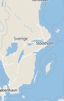 Översiktskarta som visar hela Sverige med en markör som visar ungefär var händelsen inträffat