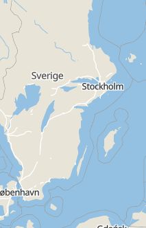 Översiktskarta som visar hela Sverige med en markör som visar ungefär var händelsen inträffat