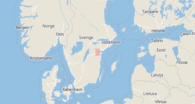 Karta som med röd fyrkant ramar in Åtvidabergs Kommun, Marielund, Norrköping, Östergötlands län