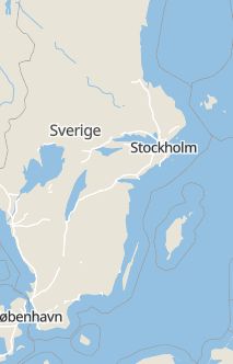 Översiktskarta som visar hela Sverige med en markör som visar ungefär var händelsen inträffat