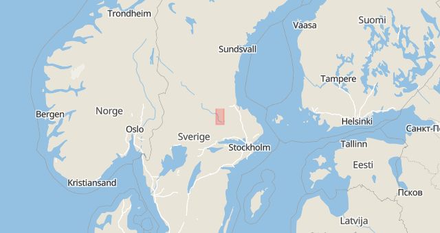 Karta som med röd fyrkant ramar in Garpenberg, Hedemora, Dalarnas län