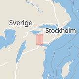 Karta som med röd fyrkant ramar in Strångsjö, Karolinska Sjukhuset, Hälsingland, Katrineholm, Södermanlands län