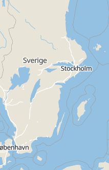 Översiktskarta som visar hela Sverige med en markör som visar ungefär var händelsen inträffat
