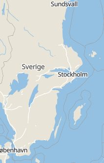 Översiktskarta som visar hela Sverige med en markör som visar ungefär var händelsen inträffat