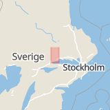 Karta som med röd fyrkant ramar in Stenbovägen, Surahammar, Västmanlands län