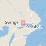 Karta som med röd fyrkant ramar in Långgatan, Västtunagatan, Barnängen, Hallstahammar, Västmanlands län