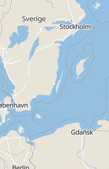 Översiktskarta som visar hela Sverige med en markör som visar ungefär var händelsen inträffat