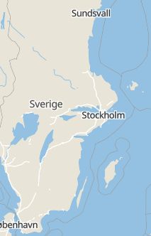 Översiktskarta som visar hela Sverige med en markör som visar ungefär var händelsen inträffat
