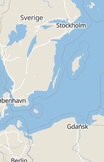 Översiktskarta som visar hela Sverige med en markör som visar ungefär var händelsen inträffat