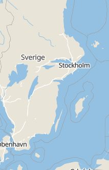 Översiktskarta som visar hela Sverige med en markör som visar ungefär var händelsen inträffat