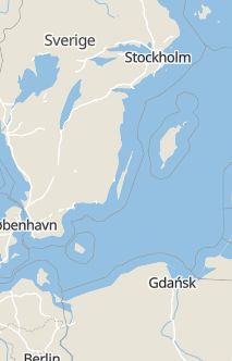 Översiktskarta som visar hela Sverige med en markör som visar ungefär var händelsen inträffat