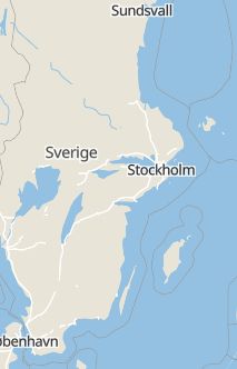 Översiktskarta som visar hela Sverige med en markör som visar ungefär var händelsen inträffat