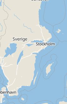 Översiktskarta som visar hela Sverige med en markör som visar ungefär var händelsen inträffat