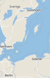 Översiktskarta som visar hela Sverige med en markör som visar ungefär var händelsen inträffat