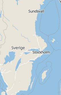 Översiktskarta som visar hela Sverige med en markör som visar ungefär var händelsen inträffat