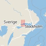 Karta som med röd fyrkant ramar in Hackstavägen, Västerås, Västmanlands län