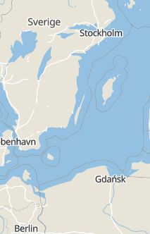 Översiktskarta som visar hela Sverige med en markör som visar ungefär var händelsen inträffat