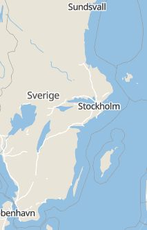 Översiktskarta som visar hela Sverige med en markör som visar ungefär var händelsen inträffat