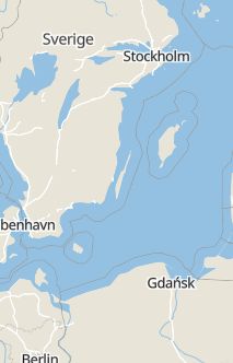 Översiktskarta som visar hela Sverige med en markör som visar ungefär var händelsen inträffat