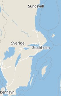 Översiktskarta som visar hela Sverige med en markör som visar ungefär var händelsen inträffat