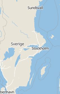 Översiktskarta som visar hela Sverige med en markör som visar ungefär var händelsen inträffat