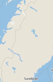 Översiktskarta som visar hela Sverige med en markör som visar ungefär var händelsen inträffat