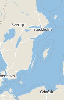 Översiktskarta som visar hela Sverige med en markör som visar ungefär var händelsen inträffat