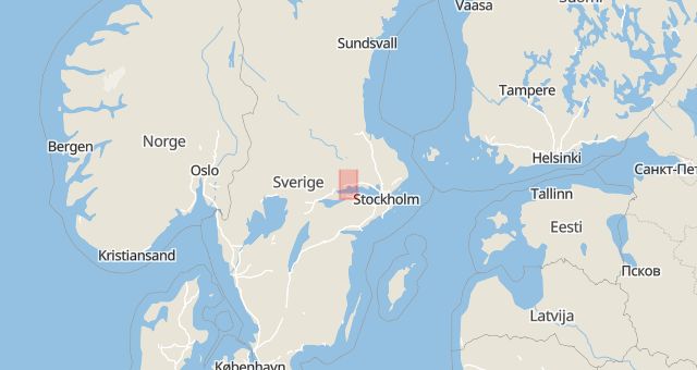 Karta som med röd fyrkant ramar in Västerås, Västmanlands län