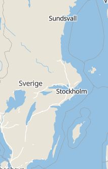 Översiktskarta som visar hela Sverige med en markör som visar ungefär var händelsen inträffat