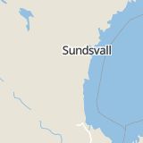 Karta som med röd fyrkant ramar in Friggesund, Hudiksvall, Gävleborgs län