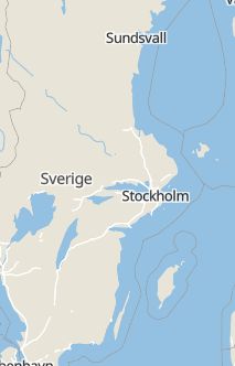 Översiktskarta som visar hela Sverige med en markör som visar ungefär var händelsen inträffat
