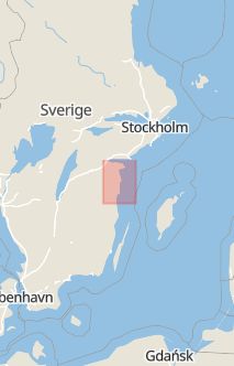 Översiktskarta som visar hela Sverige med en markör som visar ungefär var händelsen inträffat