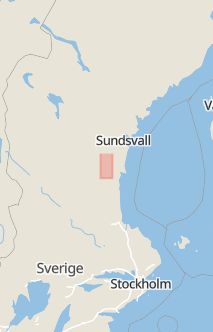 Översiktskarta som visar hela Sverige med en markör som visar ungefär var händelsen inträffat