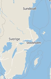 Översiktskarta som visar hela Sverige med en markör som visar ungefär var händelsen inträffat