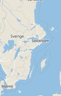 Översiktskarta som visar hela Sverige med en markör som visar ungefär var händelsen inträffat