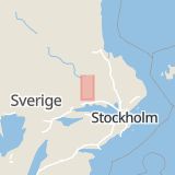 Karta som med röd fyrkant ramar in Tränggatan, Sala, Västmanlands län