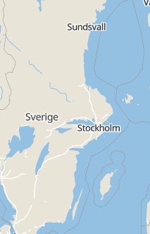 Översiktskarta som visar hela Sverige med en markör som visar ungefär var händelsen inträffat