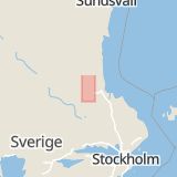 Karta som med röd fyrkant ramar in Järbo, Sandviken, Gävleborgs län