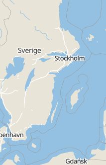 Översiktskarta som visar hela Sverige med en markör som visar ungefär var händelsen inträffat
