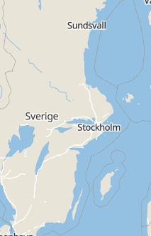 Översiktskarta som visar hela Sverige med en markör som visar ungefär var händelsen inträffat