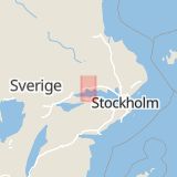 Karta som med röd fyrkant ramar in Hälla, Stockholmsvägen, Västerås, Västmanlands län