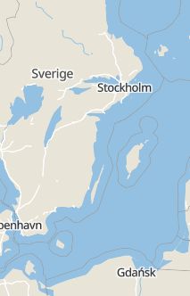 Översiktskarta som visar hela Sverige med en markör som visar ungefär var händelsen inträffat