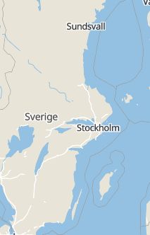 Översiktskarta som visar hela Sverige med en markör som visar ungefär var händelsen inträffat