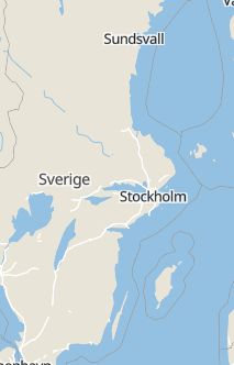 Översiktskarta som visar hela Sverige med en markör som visar ungefär var händelsen inträffat